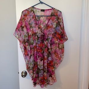 Pink floral cover up
